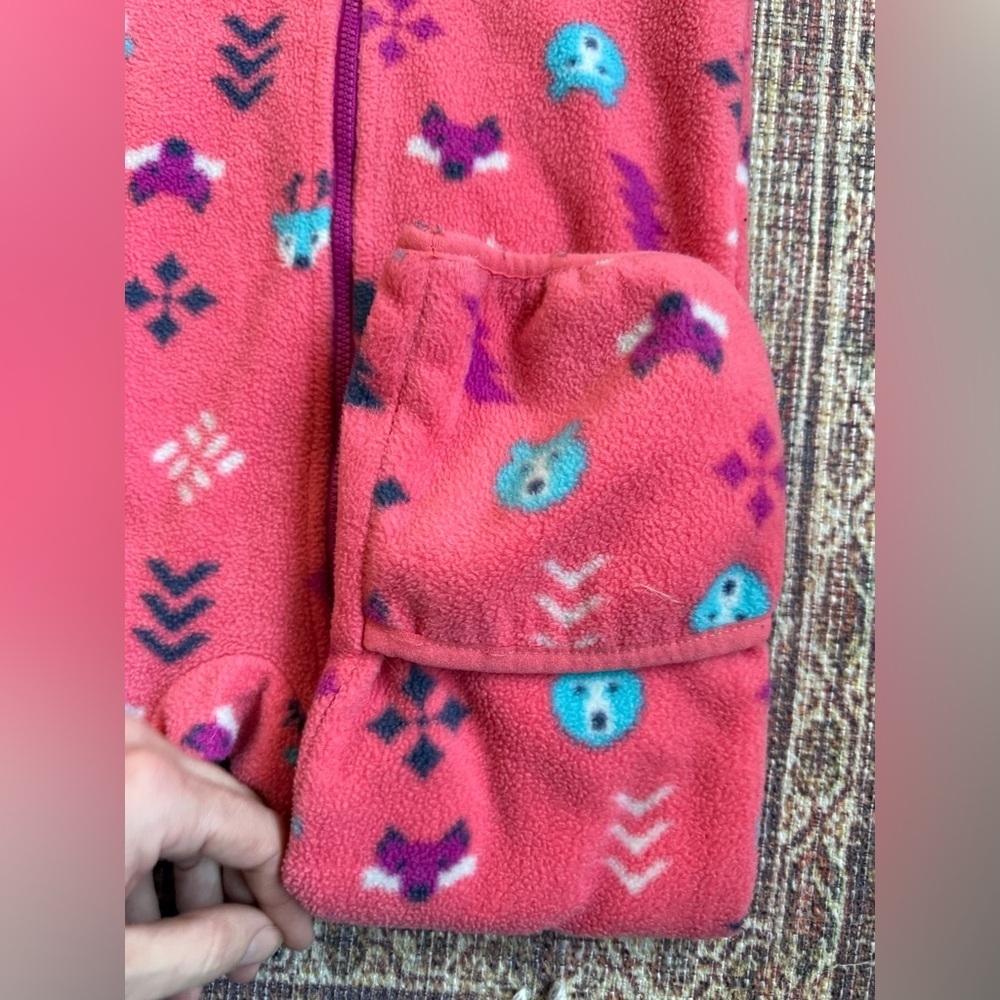Columbia 18-24month infant Snowtop II bunting fleece pink woodland creatures - Picture 9 of 13
